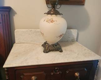 H.F. New Orleans marbletop washstand.