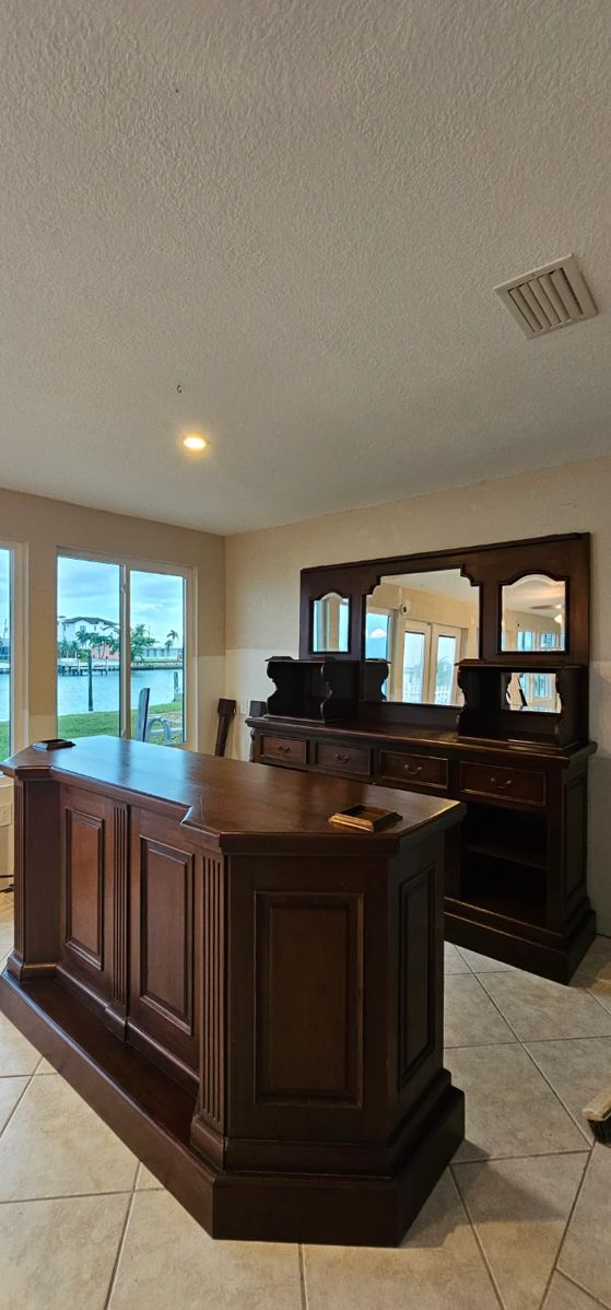 Three piece, solid wood Bar from the Historic Crystal Bay (aka Sunset Bay) Hotel in St Petersburg