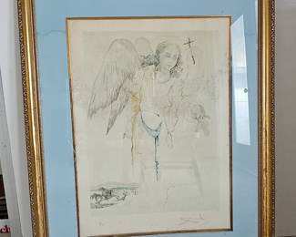 Dali signed Framed Print - Damaged