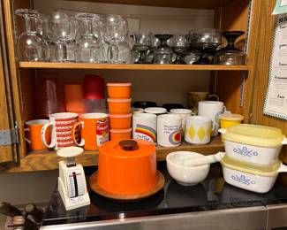Tupperware. Corning ware. Campbell’s mugs.