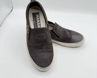 Golden Goose HANAMI Slip-On Shoes in Gray with Logo and Size 38