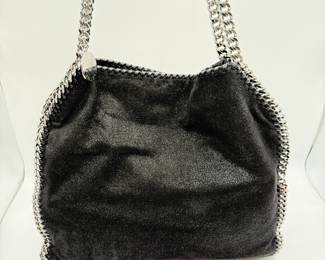 Stella McCartney Shaggy Deer Falabella Tote Black Soft Tote Handbag with Chain Handle
