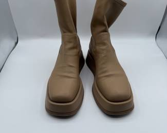 GIA/RHW Beige Leather Platform Ankle Boots Size 8.5
