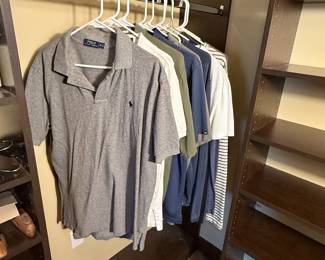 Huge Mens Shirt Collection in sizes Medium and Large including Travis Mathews, Lululemon, Polo Ralph Lauren, Versace and more! 
