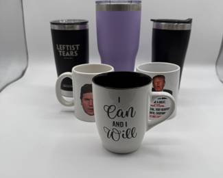 Fun Satire Drinkware - Including "Leftist Tears" "Tucker Carlson" and Donald Trump.