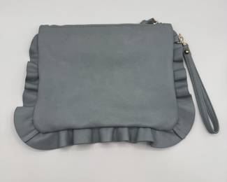 Sole Society Light Blue Ruffle Clutch Pouch with Detachable Wrist Strap