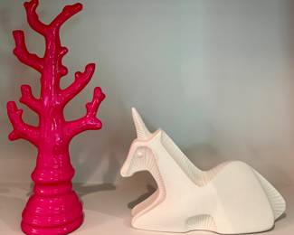 Hot Pink Coral Decor & Jonathan Adler Unicorn