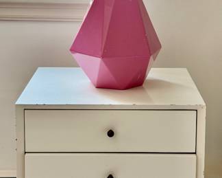 Modern Two Drawer Nightstand & Geometric Lamp