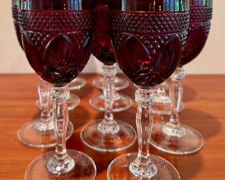 Cranberry Glass Wine Glasses