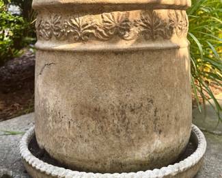 Cement Planter with Underplate