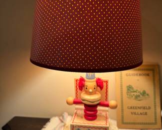 Clown Lamp with Polka Dot Shade – Whimsical Mid-Century Nursery Decor