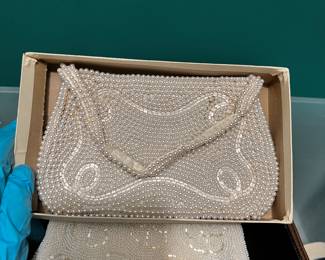 Embroidered beads purse clutch