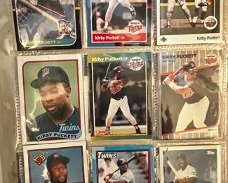 Baseball cards vintage Kirby Puckett, One on a left bottom signed