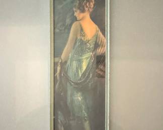 Art Deco Framed Print – Elegant Woman in Evening Gown