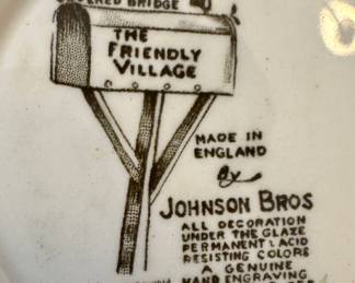 Johnson Brothers The Friendly Village Covered Bridge Dinnerware Set – Made in England, Vintage Hand-Engraved China