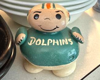 Miami Dolphins Ceramic Figurine – Hand-Painted NFL Football Mascot