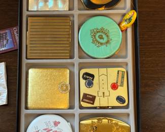 Compact Mirror Collection – Mother of Pearl, Enamel, Souvenir Travel & Gold-Tone Compacts