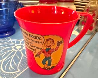 1950s Howdy Doody Red Plastic Mug – Ovaltine Promo Cup