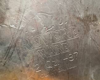 Revere Ware 2 Quart Saucepan – Copper Bottom Stainless Steel Cookware (1987 Clinton, IL)