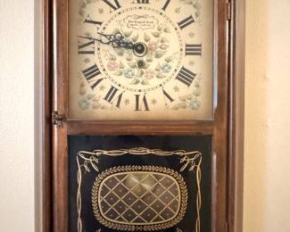 New England Clock Company Wall Clock – Roman Numeral Face & Floral Design
