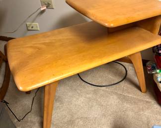 Mid-Century Modern Two-Tier Side Table – Retro Wood Accent Table
