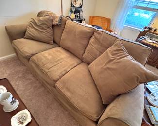 Microfiber Sofa with Oversized Cushions – Comfortable 3-Seater Couch