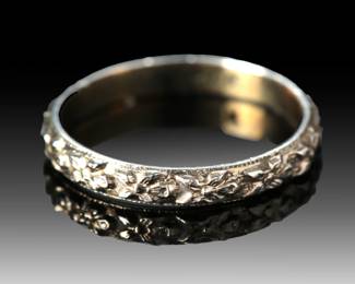 10k White Gold Tiny Infant Ring