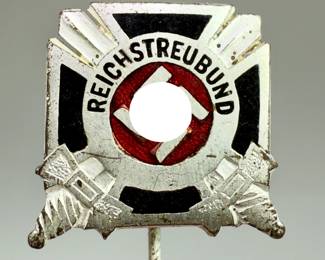 WWII German Third Reich Reichstreubund Stickpin - Retired Civil Service - Red & Black Enamel