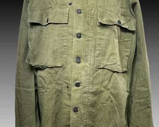 WWII U.S. Army M-42 HBT Jacket - "AWOL" Stencil - 13 Star Buttons