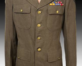 WWII 1942 USAAF "Mustang" Officer Tunic - 14th Air Force FLYING TIGERS & CBI Theater Patches - Aircrew Wings & Medal Ribbons - Named Potential