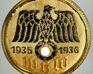 German 1935-36 WHW Winter Relief Donation Tinnie - Cloth Eagle Badge