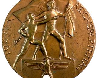 1938 German Nuremberg Rally Badge - "Greater Germany" Reichsparteitag Tinnie