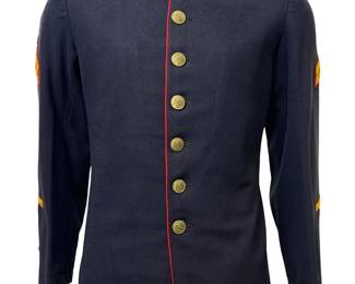 WWII Era USMC Marine Corps Corporal Dress Blue Tunic Jacket with Service Stripe & EGA Insignia