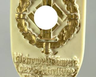 1938 German SA-Gruppe Nordsee Tinnie - Sportwettkämpfe Badge by R. Sieper & Söhne