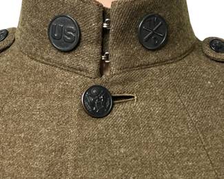 WWI US Army 42nd Rainbow Division M1917 Doughboy Tunic with Wound & Service Chevrons, Trench Mortar Patch