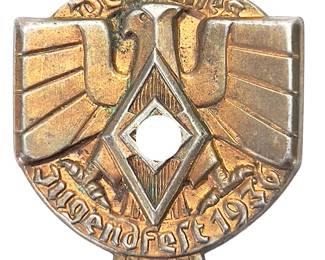 German 1936 Hitler Youth (HJ) Day Badge - Deutsches Jugendfest Tinnie