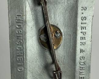 1938 German SA-Gruppe Nordsee Tinnie - Sportwettkämpfe Badge by R. Sieper & Söhne
