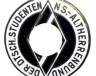 WWII German NS-Studenten Alumni (Altherrenbund) Enameled Badge - RZM M1/123