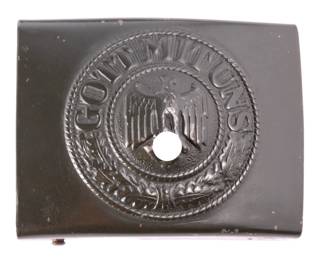 WWII German Army "Gott Mit Uns" Steel Belt Buckle - 1942 N&H Maker Marked