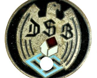 Third Reich Deutscher Siedlerbund (DSB) Enameled Membership Badge by Wilhelm Deumer