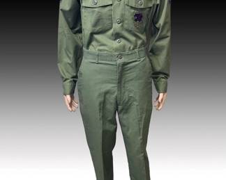 Vintage 1986 USAF OG-507 Utility Uniform Shirt & Pants Staff Sergeant 60th Military Airlift Wing PRIME BEEF Air Force