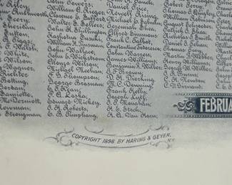 1898 USS Maine Sinking Memorial Print by Haring & Geyer - "Remember the Maine" Spanish-American War Era, List of Crew