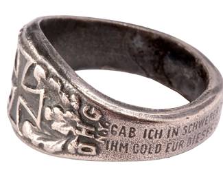 WWI German-American Patriotic 'Gold for Iron' Ring - US Patent Dated 1914