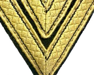 WWII German Panzer NCO Rank Chevron - Army Oberstabsfeldwebel Gold Tresse Sleeve Insignia