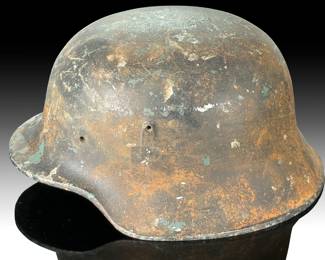 WWII German M40 Steel Helmet - Original Battle Worn Wehrmacht Stahlhelm