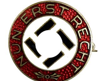 German Era "Nun Erst Recht" Supporter Pin - Ges. Gesch. Marked