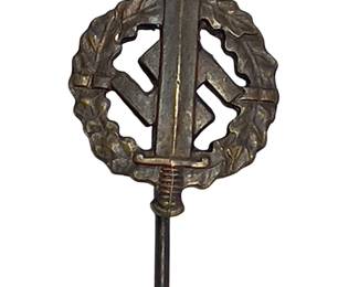 German Third Reich SA Sports Badge in Bronze (SA-Sportabzeichen) Miniature Stickpin
