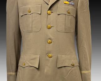 WWII USAAF Officer Uniform Jacket - Air Transport Command (ATC) Pilot - Tropical Worsted Service Coat with Official Insignia
