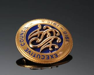 14k Gold & Enamel Pin Brooch 1916-1919 Executive Council Dieges & Clust