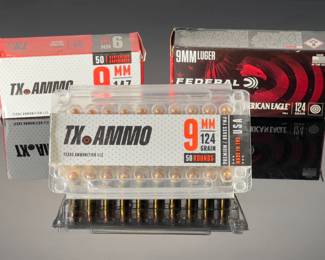 Lot of 3 Boxes 9mm Luger Ammunition 150 Rounds Ammo